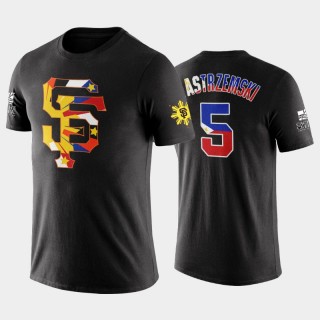 Men's #5 Mike Yastrzemski San Francisco Giants Black 2022 Filipino Heritage Night T-Shirt