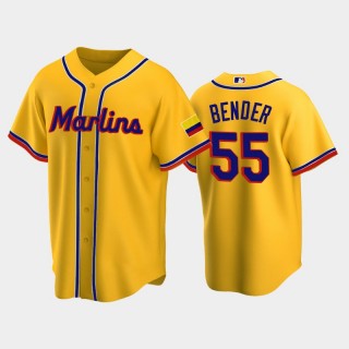 2022 Colombian Heritage Miami Marlins #55 Anthony Bender Replica Yellow Jersey