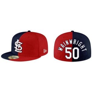 Adam Wainwright Cardinals Navy Red Split 59FIFTY Hat