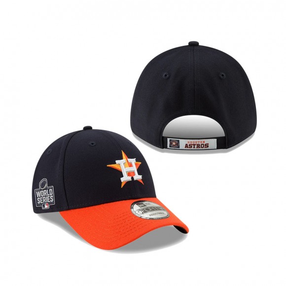 Men's Houston Astros Navy Orange 2021 World Series Bound Road Side Patch 9FORTY Adjustable Hat