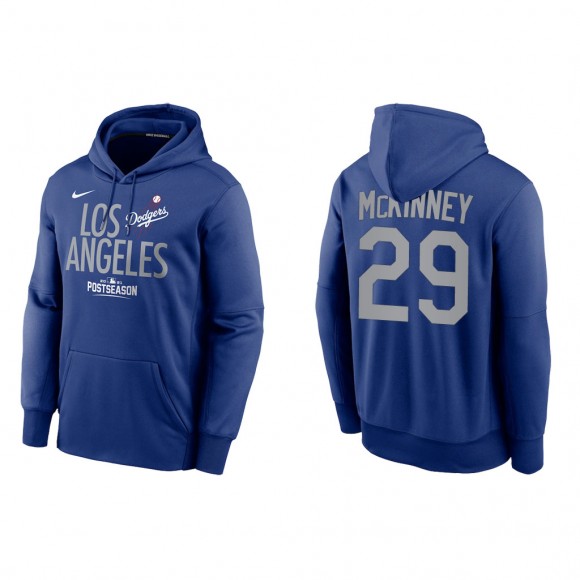 Billy McKinney Los Angeles Dodgers Royal 2021 Postseason Authentic Collection Dugout Pullover Hoodie