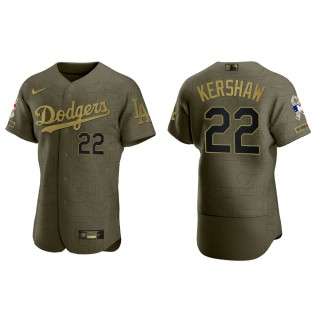 Clayton Kershaw Los Angeles Dodgers Salute to Service Green Jersey
