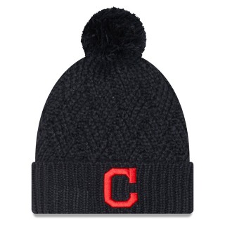 Cleveland Indians Women's Brisk Cuffed Knit Hat with Pom Navy