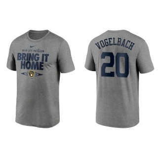 Daniel Vogelbach Milwaukee Brewers Gray 2021 Postseason Proving Grounds T-Shirt