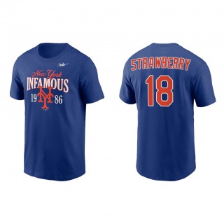 Darryl Strawberry New York Mets Royal 1986 World Series 35th Anniversary Infamous T-Shirt