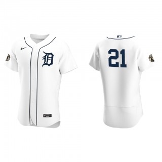 Detroit Tigers White Home Authentic Roberto Clemente Jersey