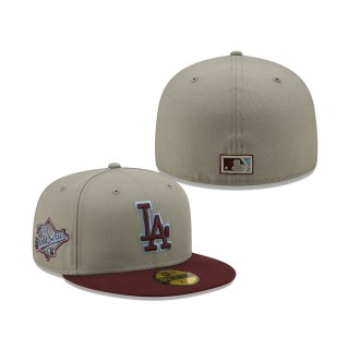 Los Angeles Dodgers 1988 World Series Blue Undervisor 59FIFTY Fitted Hat Gray Maroon