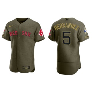 Enrique Hernandez Boston Red Sox Salute to Service Green Jersey