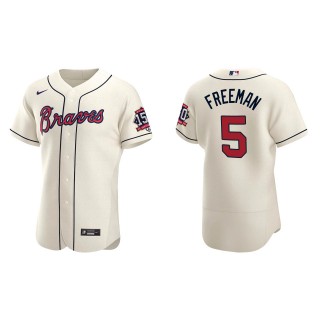 Men's Freddie Freeman Atlanta Braves Nike Cream Alternate 2021 World Series 150th Anniversary Jersey