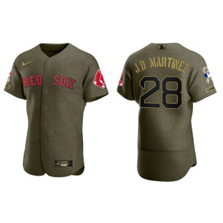 J.D. Martinez Boston Red Sox Salute to Service Green Jersey
