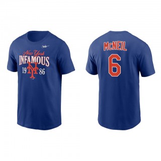 Jeff McNeil New York Mets Royal 1986 World Series 35th Anniversary Infamous T-Shirt