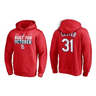 Jon Lester Cardinals Red 2021 Postseason Locker Room Pullover Hoodie