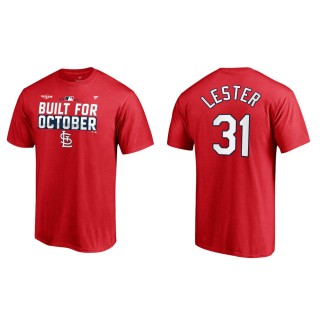 Jon Lester Cardinals Red 2021 Postseason Locker Room T-Shirt