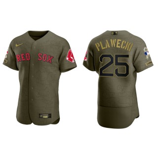 Kevin Plawecki Boston Red Sox Salute to Service Green Jersey