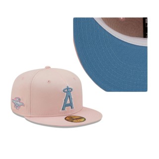 Los Angeles Angels 2002 World Series Sky Undervisor 59FIFTY Cap Pink
