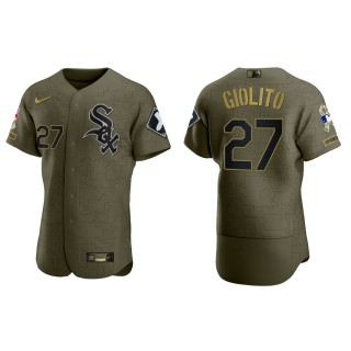 Lucas Giolito Chicago White Sox Salute to Service Green Jersey