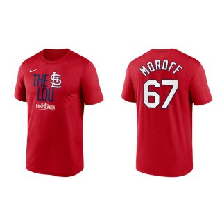 Max Moroff Cardinals Red 2021 Postseason Dugout T-Shirt