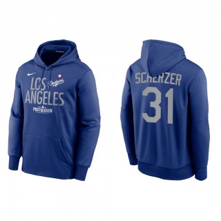 Max Scherzer Los Angeles Dodgers Royal 2021 Postseason Authentic Collection Dugout Pullover Hoodie