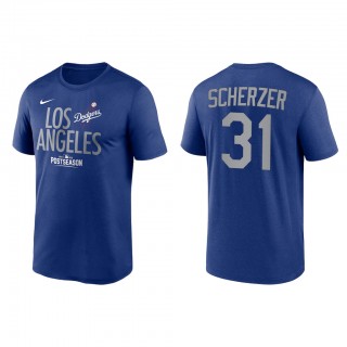 Max Scherzer Los Angeles Dodgers Royal 2021 Postseason Authentic Collection Dugout T-Shirt