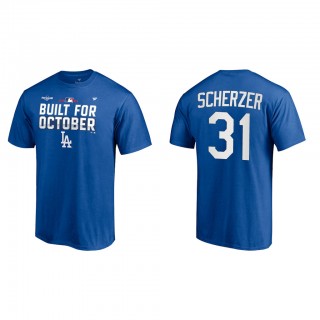 Max Scherzer Los Angeles Dodgers Royal 2021 Postseason Locker Room T-Shirt