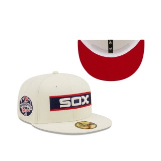 Chicago White Sox New Era Comiskey Park 75th Anniversary Chrome Undervisor 59FIFTY Fitted Hat Cream