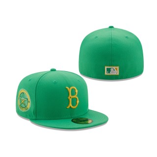 Los Angeles Dodgers New Era 1949 MLB All-Star Game Side Patch Yellow Undervisor 59FIFTY Fitted Hat Kelly Green
