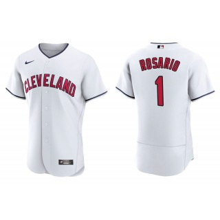 Men's Cleveland Indians Amed Rosario White Authentic Alternate Jersey