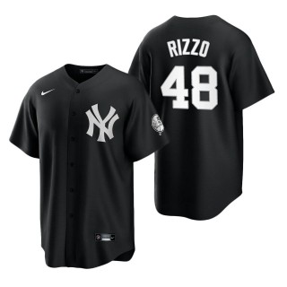 Men's New York Yankees Anthony Rizzo Black White Replica Jersey