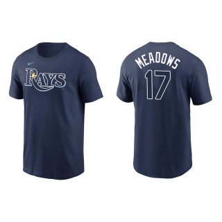 Men's Tampa Bay Rays Austin Meadows Navy Name & Number T-Shirt