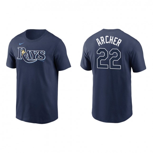 Men's Tampa Bay Rays Chris Archer Navy Name & Number T-Shirt