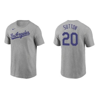 Men's Los Angeles Dodgers Don Sutton Gray Name & Number T-Shirt