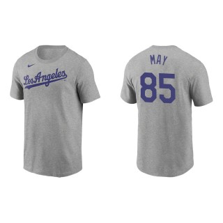 Men's Los Angeles Dodgers Dustin May Gray Name & Number T-Shirt
