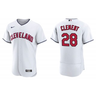 Men's Cleveland Indians Ernie Clement White Authentic Alternate Jersey