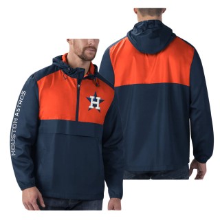 Men's Houston Astros Navy Orange Lineman Hoodie Jacket