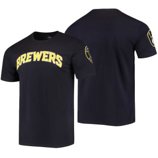 Men's Milwaukee Brewers Pro Standard Navy Team Logo Tee