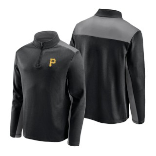 Men's Pittsburgh Pirates Black Primary Logo Quarter-Zip Jacket