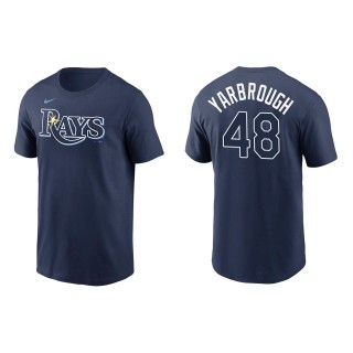 Men's Tampa Bay Rays Ryan Yarbrough Navy Name & Number T-Shirt