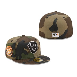 Brewers 50th Anniversary Flame Undervisor 59FIFTY Fitted Hat Camo