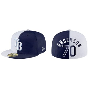 Nick Anderson Rays White Navy Split 59FIFTY Hat