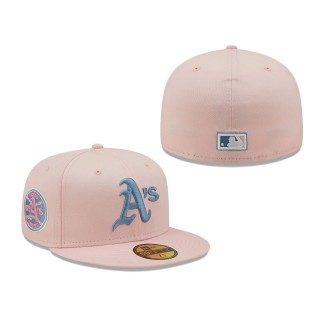 Athletics 1973 World Series Sky Undervisor 59FIFTY Fitted Hat Pink