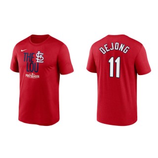 Paul DeJong Cardinals Red 2021 Postseason Dugout T-Shirt