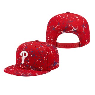 Philadelphia Phillies Splatter 9FIFTY Snapback Hat Red