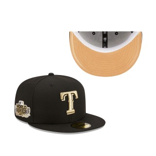 Texas Rangers 2011 World Series Metallic Gold Undervisor 59FIFTY Fitted Hat Black