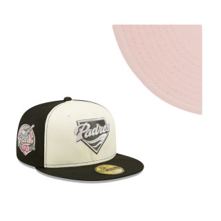 San Diego Padres 40th Anniversary Pink Undervisor Fitted Hat Cream Black