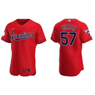 Shane Bieber Cleveland Guardians Authentic Alternate Red Jersey