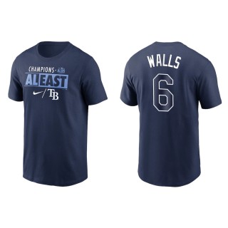 Taylor Walls Rays Navy 2021 AL East Division Champions T-Shirt
