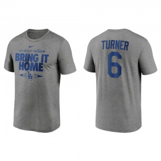 Trea Turner Los Angeles Dodgers Gray 2021 Postseason Proving Grounds T-Shirt
