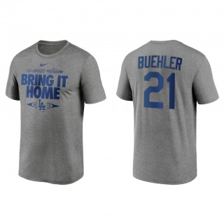 Walker Buehler Los Angeles Dodgers Gray 2021 Postseason Proving Grounds T-Shirt