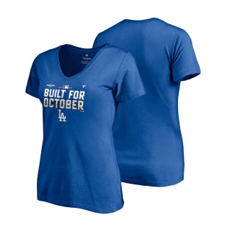 Women Dodgers Fanatics Branded Royal 2021 Postseason Locker Room T-Shirt