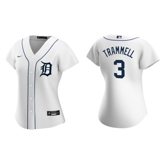 Women's Detroit Tigers Alan Trammell White Replica Home Jersey